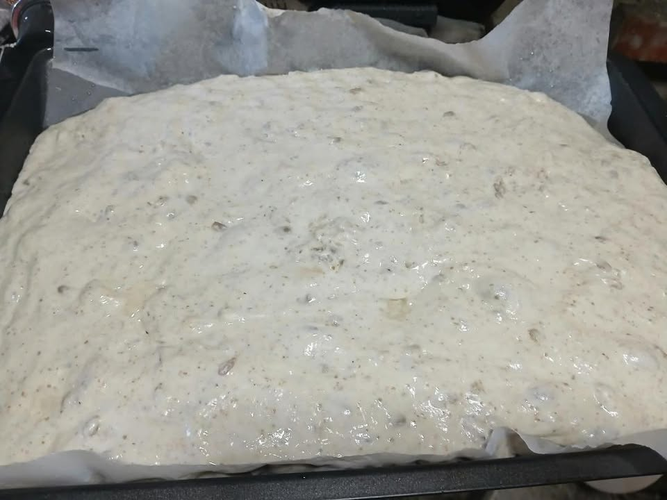 Ciabatta tainas enne küpsetamist